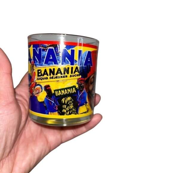 Banania Vintage Glasses Set of Three Made In Italy Advertisement Dejeuner Sucre - Picture 3 of 14